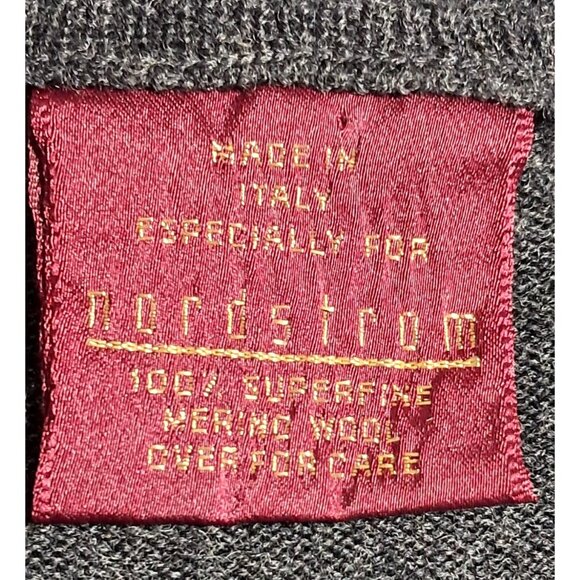 Nordstrom Merino Wool Sweater Mens Size XL Gray V Neck Long Sleeved Pullover Vin - Picture 7 of 9